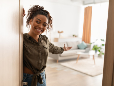 Someone welcoming you into a home